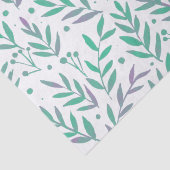 Papier Mousseline Pastel aquarelle branches pourpre et vert (Détail)