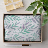 Papier Mousseline Pastel aquarelle branches pourpre et vert (Cadeau)
