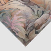 Papier Mousseline Pastel Aquarelle Florale Tigre Découpage (Détail)