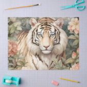 Papier Mousseline Pastel Aquarelle Florale Tigre Découpage (Artisanat)