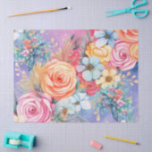 Papier Mousseline Pastel Aquarelle Florale Tortue de mer (Artisanat)