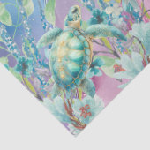 Papier Mousseline Pastel Arc-en-ciel & Tortues de mer Découpage (Détail)