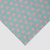 Papier Mousseline Pastel Bleu Sarcelle Rose Points (Détail)