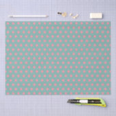 Papier Mousseline Pastel Bleu Sarcelle Rose Points (Artisanat)
