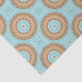 Papier Mousseline Pastel Blue & Camel Brown Marocain Mosaic Motif (Détail)