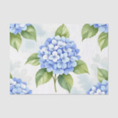 Papier Mousseline Pastel Blue Hydrangea Bouquet Pattern (Recto)