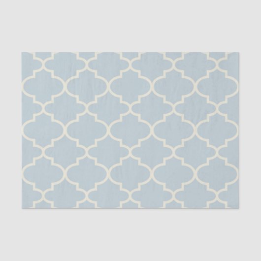 Papier Mousseline Pastel Blue Marocain Lattice Motif Tissu Papier (Recto)
