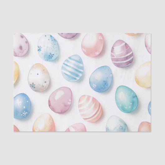 Papier Mousseline Pastel Blue Pink Easter Egg Pattern  (Recto)
