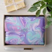 Papier Mousseline Pastel Blue & Purple Marble Texture liquide (Cadeau)