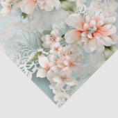 Papier Mousseline Pastel Blue & Rose Victorian Flores & Dentelles (Détail)