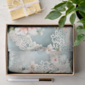 Papier Mousseline Pastel Blue & Rose Victorian Flores & Dentelles (Cadeau)