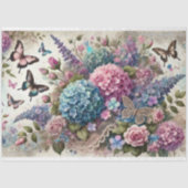 Papier Mousseline Pastel Butterfly Kisses & Blush Petals Decoupage  (Recto)