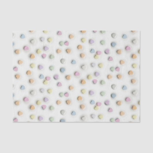 Papier Mousseline Pastel Candy Hearts sur le Motif blanc (Recto)