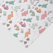 Papier Mousseline Pastel Dinosaures sur l'Arrière - plan blanc (Détail)