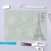 Papier Mousseline Pastel Eiffel Tower Paris et Script (Artisanat)
