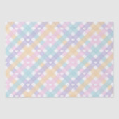 Papier Mousseline Pastel En vichy Coeurs (Recto)