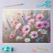 Papier Mousseline Pastel Fleur sauvage Impressionniste Peinture Déco (Artisanat)