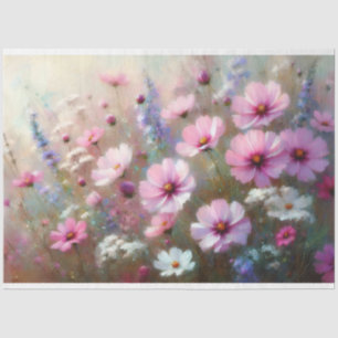 Papier Mousseline Pastel Fleur sauvage Impressionniste Peinture Déco