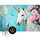 Papier Mousseline Pastel Floral Unicorn Découpage