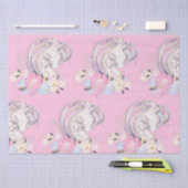 Papier Mousseline Pastel Gold Parties scintillant Unicorne et bébé a (Artisanat)