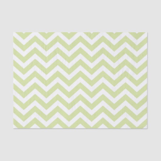Papier Mousseline Pastel Green & White Chevron Mariage Anniversaire (Recto)