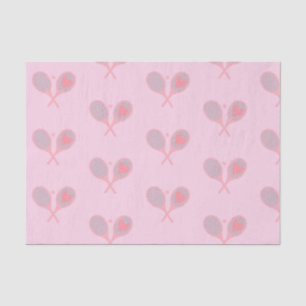 Papier Mousseline Pastel Heart Tennis Lecteur Racquettes Ball Design