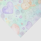 Papier Mousseline Pastel Hearts & Clouds Watercolor Dream (2) (Détail)
