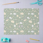 Papier Mousseline Pastel Hearts & Clouds Watercolor Dream (4) (Artisanat)