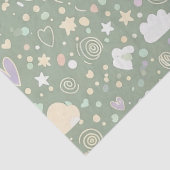 Papier Mousseline Pastel Hearts & Clouds Watercolor Dream (4) (Détail)