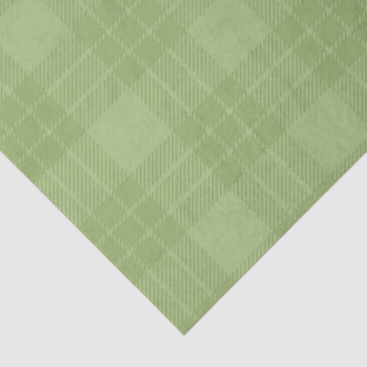 PAPIER MOUSSELINE PASTEL IRLANDAIS VERT PLAID MOTIFS (Détail)