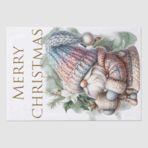 Papier Mousseline Pastel Knitted Christmas Gnome