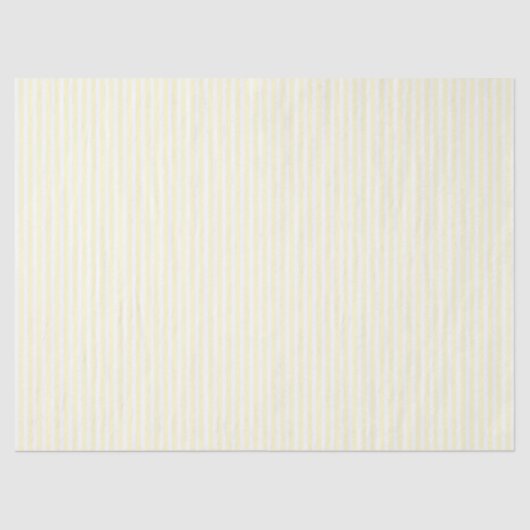 Papier Mousseline Pastel Lemon Yellow and White Stripes Pale Yellow (Recto)