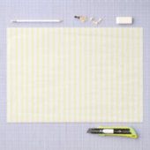 Papier Mousseline Pastel Lemon Yellow Stripes blanches Pale Yellow (Artisanat)