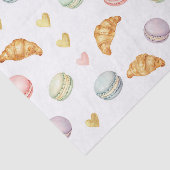 Papier Mousseline Pastel Macarons and Croissants Seamless Pattern (Détail)