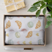 Papier Mousseline Pastel Macarons and Croissants Seamless Pattern (Cadeau)