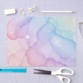 Papier Mousseline Pastel Mermaid Stardust Aquarelle Abstraite (Artisanat)