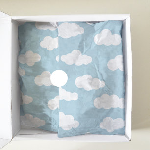 Papier Mousseline Pastel Nuages Asthétique Bleu Et Blanc Bleu