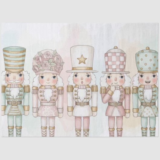 Papier Mousseline Pastel Nutcracker Toy Collection Watercolor  (Recto)