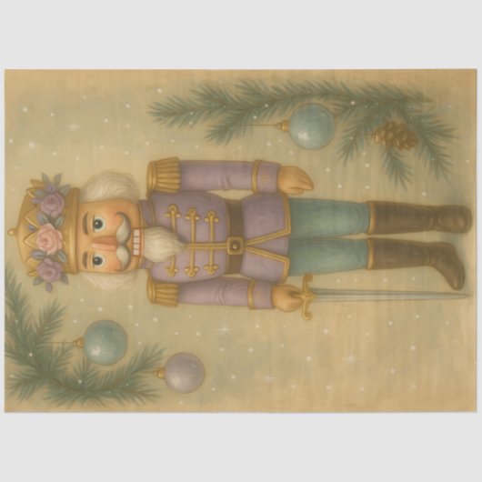 Papier Mousseline Pastel Nutcracker Vintage Découpage de Noël (Recto)