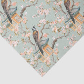 Papier Mousseline Pastel Oriental Oiseaux et fleurs de fruits (Détail)