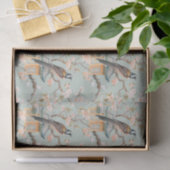 Papier Mousseline Pastel Oriental Oiseaux et fleurs de fruits (Cadeau)