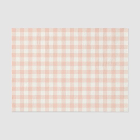 Papier Mousseline Pastel Peach En vichy Buffalo Check Plaid Motif   (Recto)