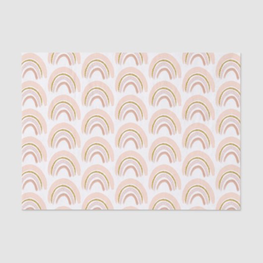 Papier Mousseline Pastel Pink & Faux Parties scintillant Rainbow Boh (Recto)