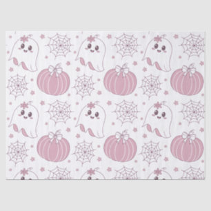 Papier Mousseline Pastel Pink Halloween Motif sans couture (3)