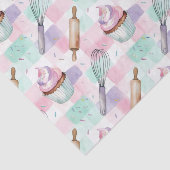 Papier Mousseline Pastel Pink & Mint Cupcake Baking Pattern (Détail)