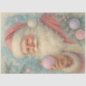 Papier Mousseline Pastel Pink Ornament Santa Decoupage (Recto)