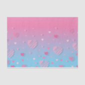 Papier Mousseline Pastel Pink Scribble Hearts Saint Valentin découpa (Recto)