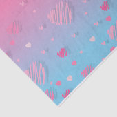 Papier Mousseline Pastel Pink Scribble Hearts Saint Valentin découpa (Détail)