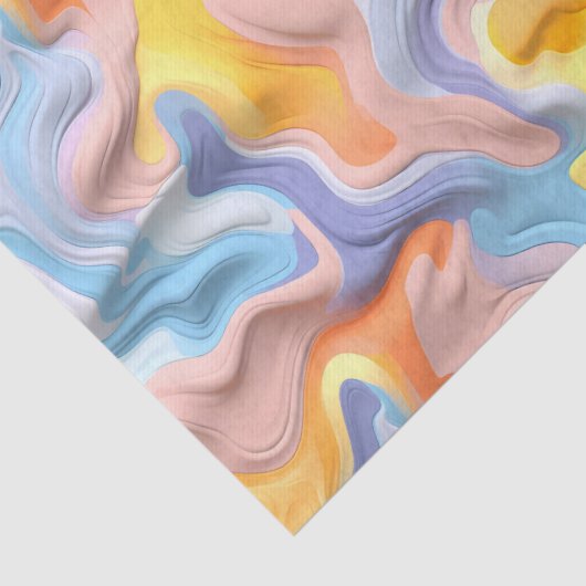 Papier Mousseline Pastel Plastic Fluid Abstrait (Détail)