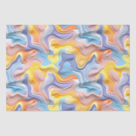 Papier Mousseline Pastel Plastic Fluid Abstrait (Recto)